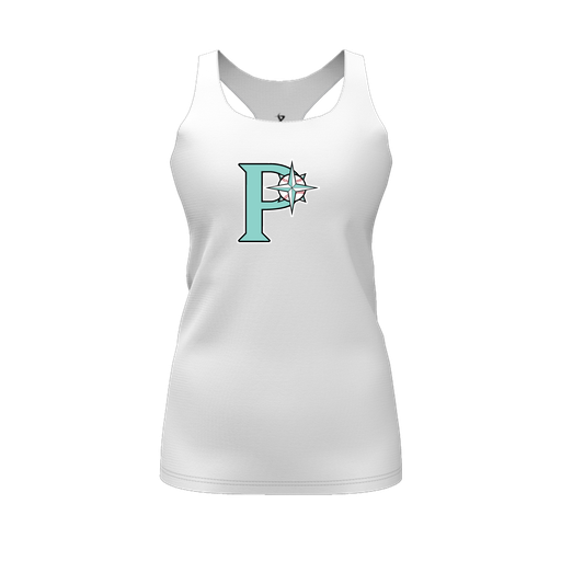 [CUS-DFW-RCBK-PER-WHT-FYS-LOGO1] Racerback Tank Top (Female Youth S, White, Logo 1)