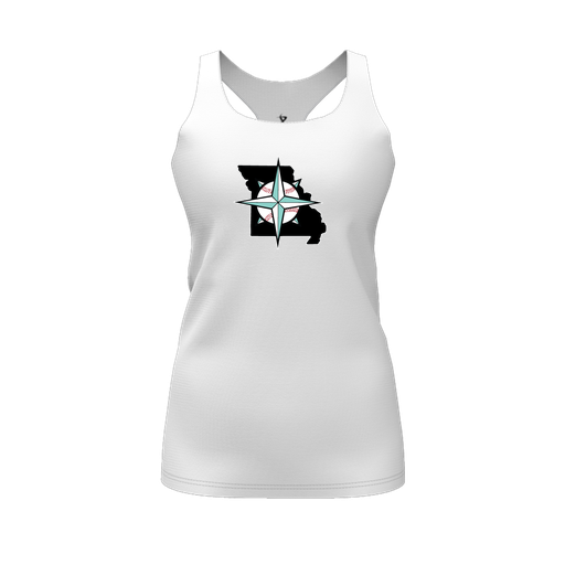 [CUS-DFW-RCBK-PER-WHT-FYS-LOGO2] Racerback Tank Top (Female Youth S, White, Logo 2)