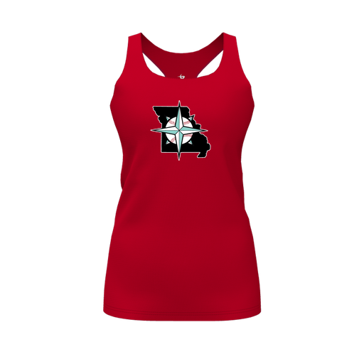 [FT0TRBRD-FYS-LOGO2] Decker Racerback Tank Top (Female Youth S, Red, Logo 2)