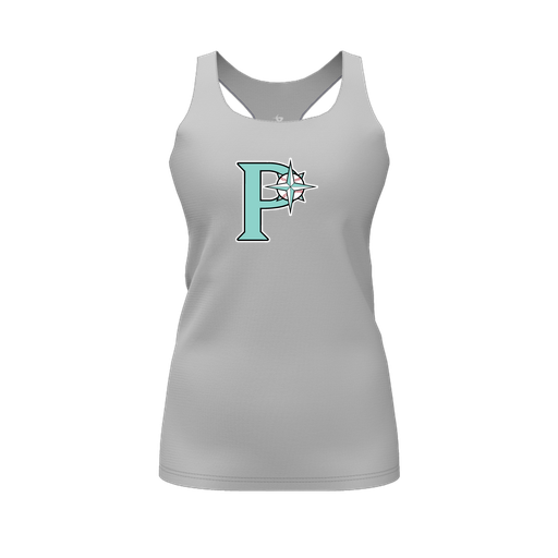 [CUS-DFW-RCBK-PER-GRY-FYS-LOGO1] Racerback Tank Top (Female Youth S, Gray, Logo 1)