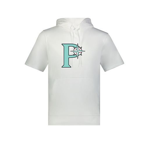 [6871.005.S-LOGO1] Men's Dri Fit Short Sleeve Hoodie (Adult S, White, Logo 1)