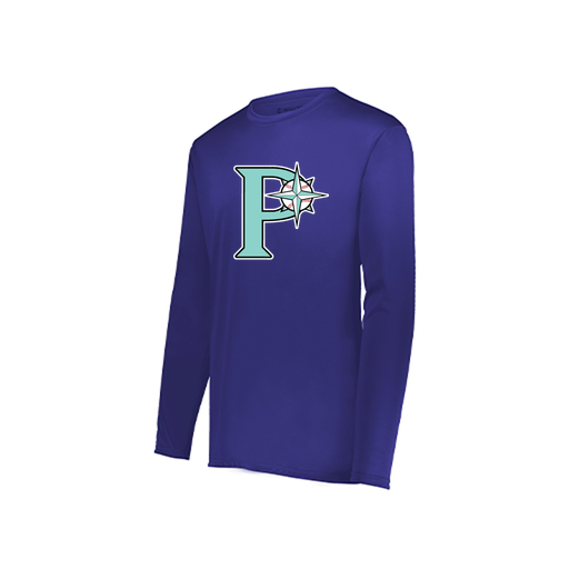 [222822.747.XS-LOGO1] Men's LS Smooth Sport Shirt (Adult XS, Purple, Logo 1)