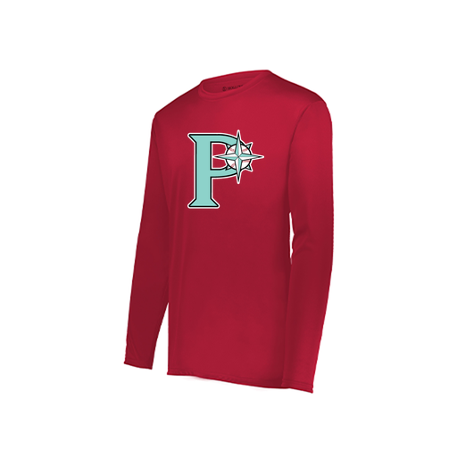 [222822.083.XS-LOGO1] Men's LS Smooth Sport Shirt (Adult XS, Red, Logo 1)