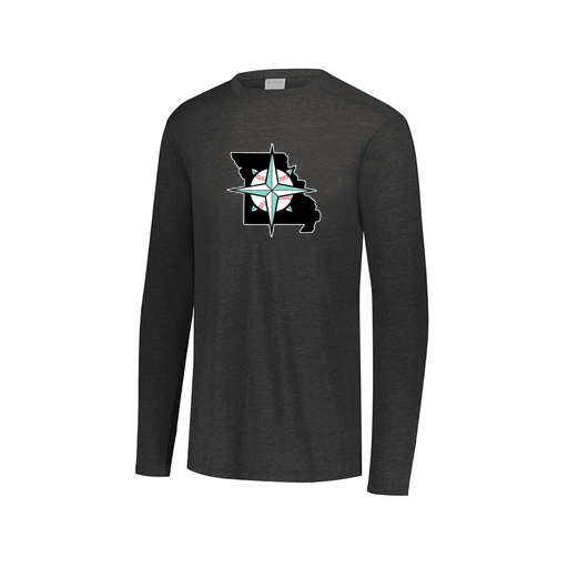 [FTLCUBBK-AXS-LOGO2] Decker Men's Tri-Blend T-Shirt - Long Sleeve (Adult XS, Black, Logo 2)