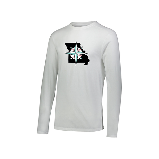 [FTLCUBWH-AXS-LOGO2] Decker Men's Tri-Blend T-Shirt - Long Sleeve (Adult XS, White, Logo 2)
