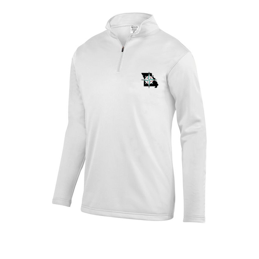 [FOLQFFWH-AS-LOGO2] Decker Men's FlexFleece 1/4 Zip (Adult S, White, Logo 2)