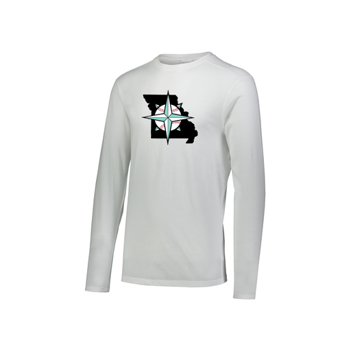 [3076.005.S-LOGO2] Youth LS Ultra-blend T-Shirt (Youth S, White, Logo 2)