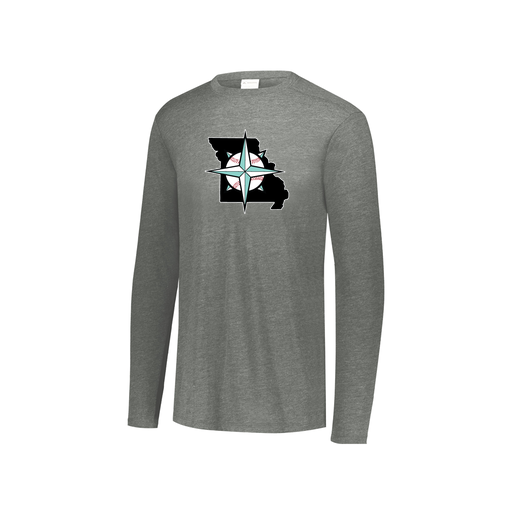 [FTLCUBGY-YS-LOGO2] Decker Youth Tri-Blend T-Shirt - Long Sleeve (Youth S, Gray, Logo 2)