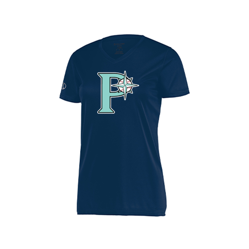 [222820.065.S-LOGO1] Ladies Movement Dri Fit Shirt (Female Adult S, Navy, Logo 1)