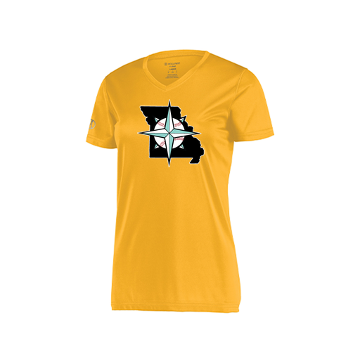 [222820.023.S-LOGO2] Ladies Movement Dri Fit Shirt (Female Adult S, Athletic Gold, Logo 2)