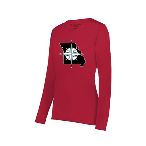 [222824.083.S-LOGO2] Ladies LS Smooth Sport Shirt (Female Adult S, Red, Logo 2)