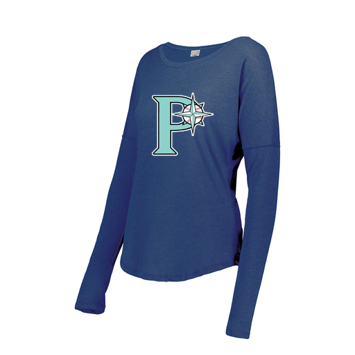 [3077.U55.S-LOGO1] Ladies LS Ultra-blend T-Shirt (Female Adult S, Royal, Logo 1)