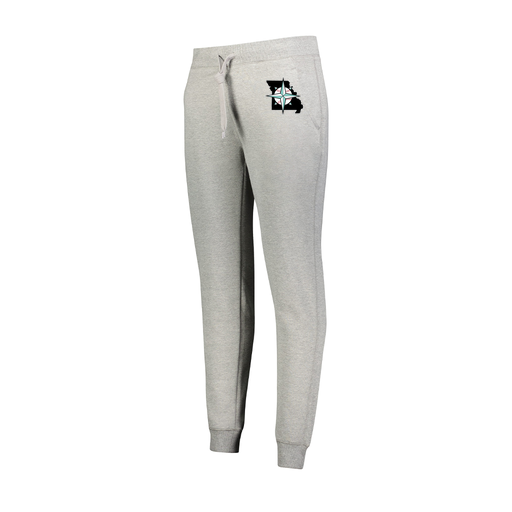 [229748.017.XS-LOGO2] Ladies 60/40 Fleece Jogger (Female Adult XS, Silver, Logo 2)